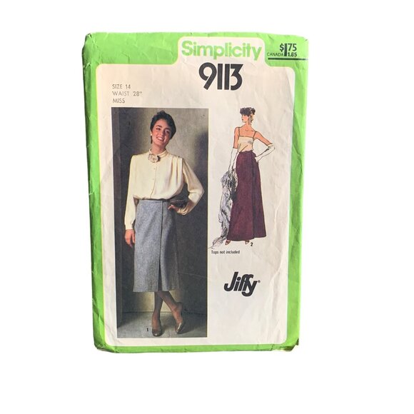 Vintage Simplicity Jiffy Skirt Sewing Pattern 9113 Size 14 Misses uncut - Picture 1 of 2